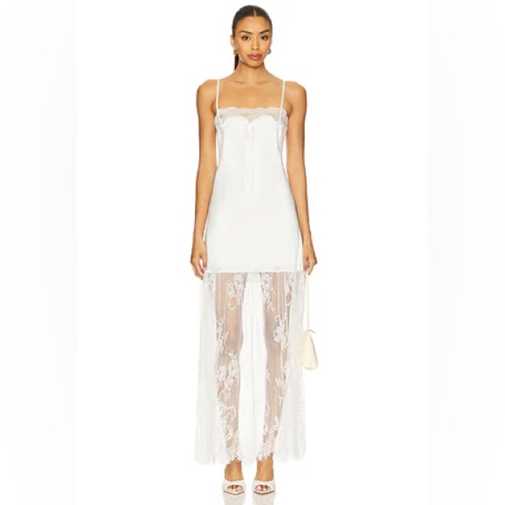 Show Me Your MuMu White Lace Maxi Dress